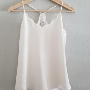 NWT Jcrew Scalloped Tank in Cream Size 00